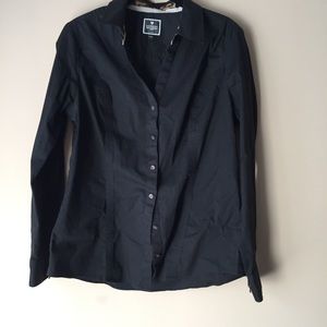 Black Express Button Down Blouse